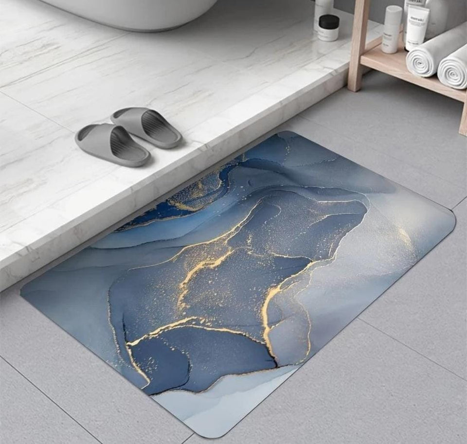 Marble Design Rectangle Super Water Absorbent Non-Slip Bath Mat Floor Mat for Bathroom Shower Room Tub Entrance Kitchen door mat