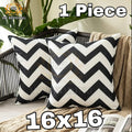 Black White Printed Cushion Cover – 16x16 HZ BEDDING