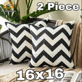 Black White Printed Cushion Cover – 16x16 HZ BEDDING