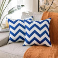 Blue White Printed Cushion Cover – 16x16 HZ BEDDING