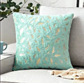 Bronzing Feather Leaf Cushion Cover 16x16 HZ BEDDING