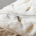 Bronzing Feather Leaf Cushion Cover 16x16 HZ BEDDING
