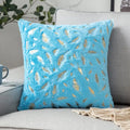 Bronzing Feather Leaf Cushion Cover 16x16 HZ BEDDING