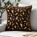 Bronzing Feather Leaf Cushion Cover 16x16 HZ BEDDING