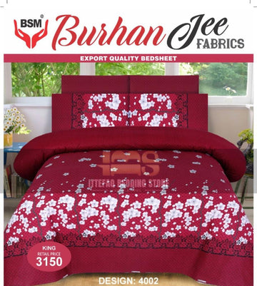 Burhan Jee Double Bedsheet 3-Piece Set HZ BEDDING