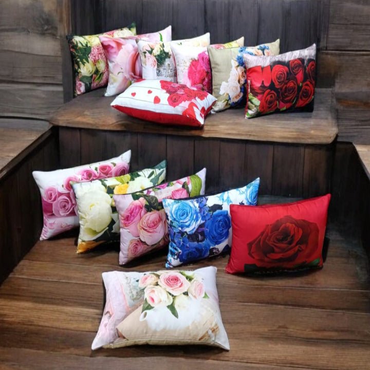 Colorful Sunflower Rose Pillow Cover 12x20 Inch HZ BEDDING