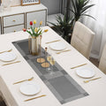 Dark Grey Stripes Design Rectangular Table Runner 12x56inch HZ BEDDING