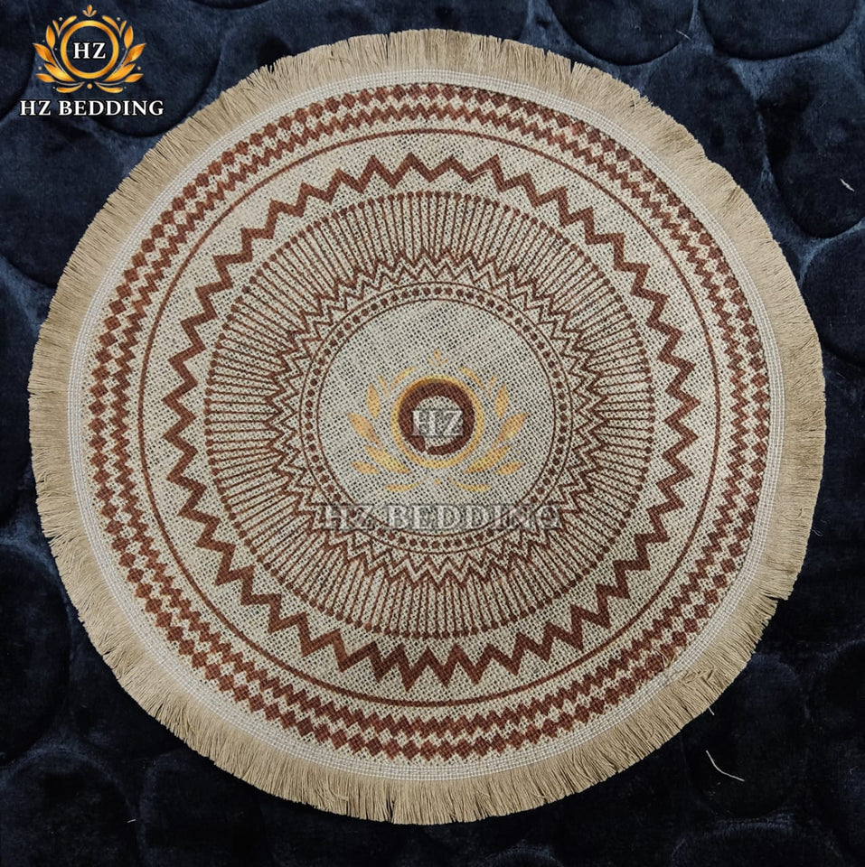 Round Placemat Table Non-Slip Jute Mats for Dining Table Decoration Accessories Kitchen Placemats Coffee Coasters Party Dinner 15x15 inh