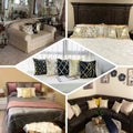 Black and Gold Velvet Cushion Covers –  Soft Decorative Throw Pillow Cases, 16x16 inch for Sofa, Bed, Car, Living Room Black and Gold Velvet Cushion Covers – Soft Decorative Throw Pillow Cases, 16x16 inch HZ BEDDING