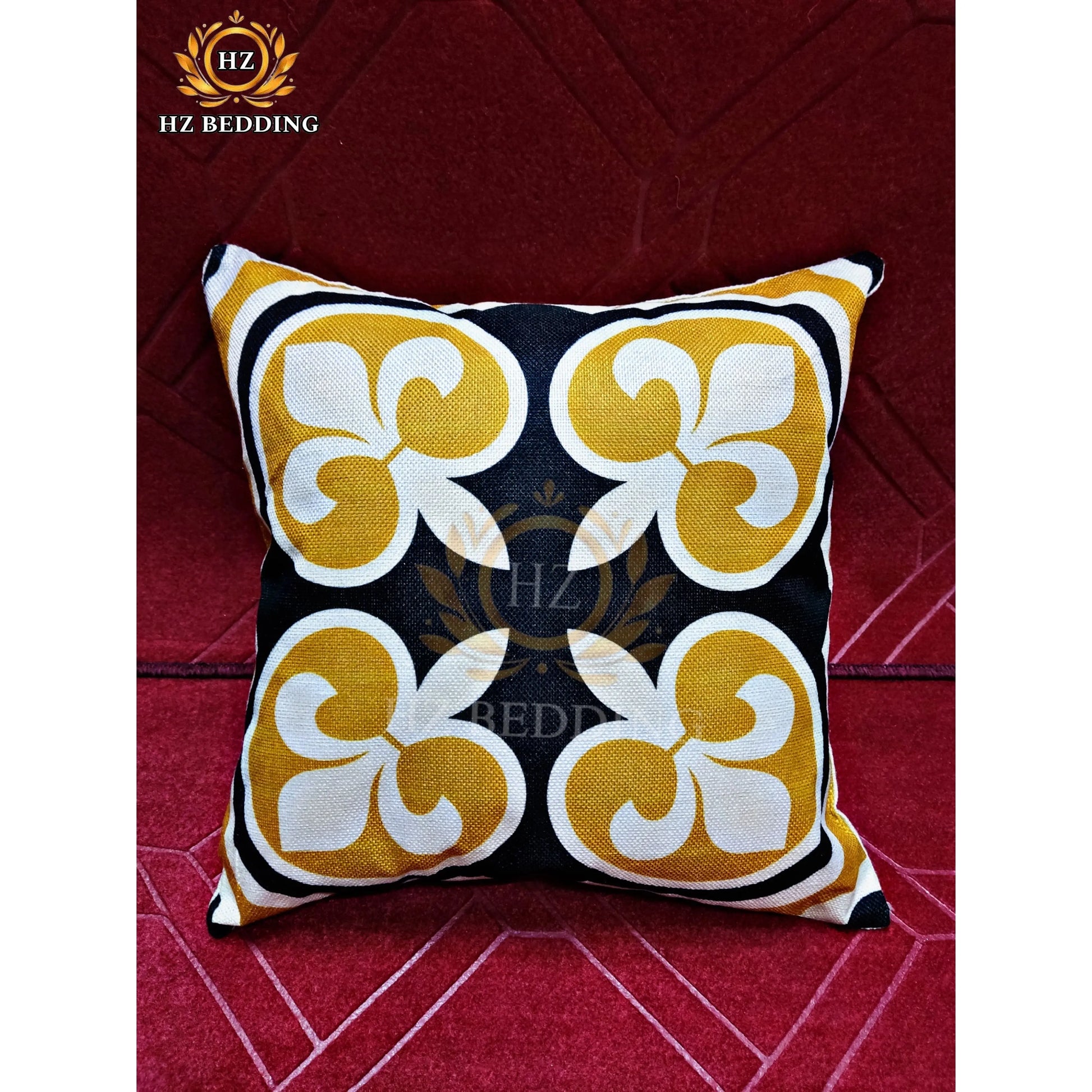 Geometric Yellow Cushion Cover 16x16 HZ BEDDING
