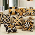 Geometric Yellow Cushion Cover 16x16 HZ BEDDING