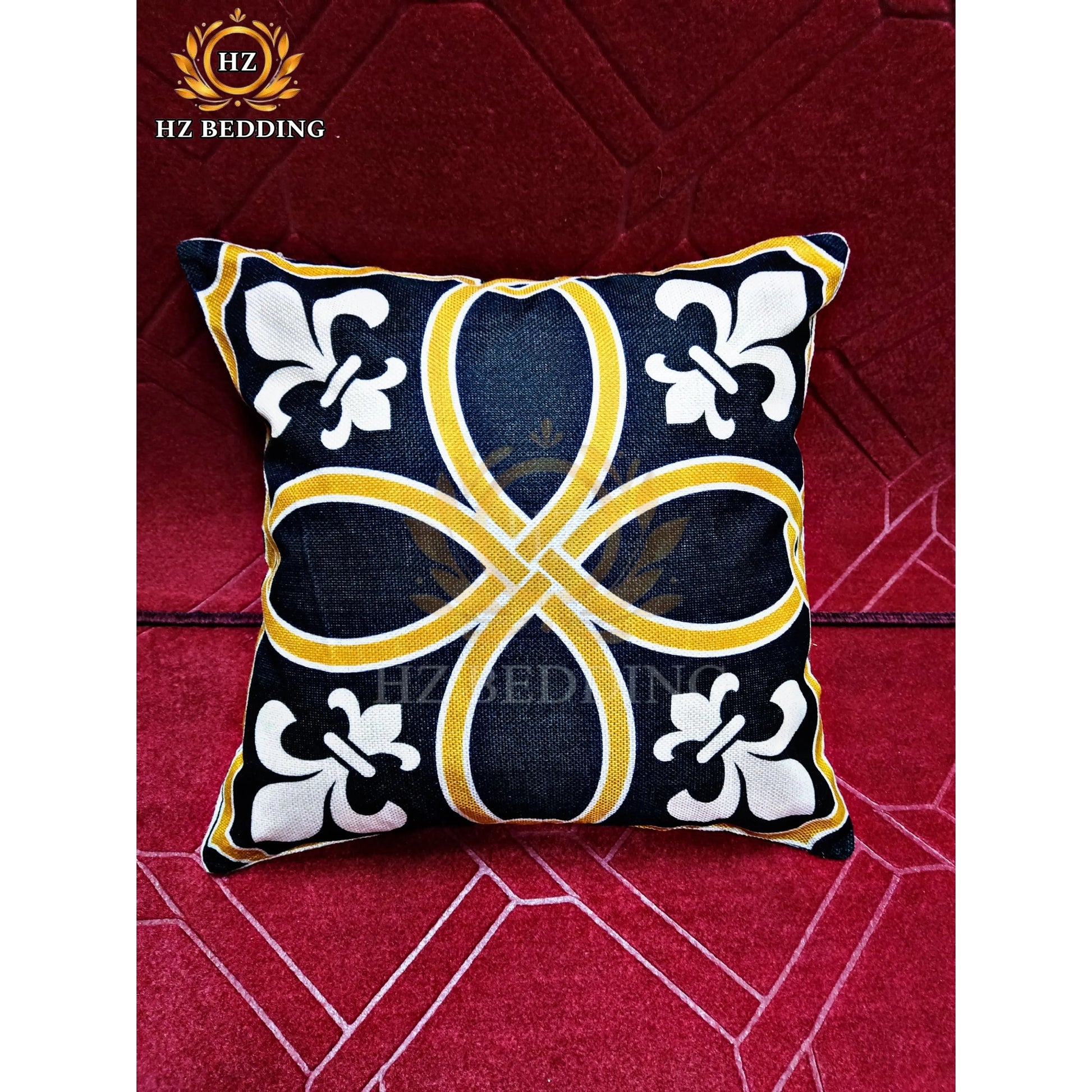 Geometric Yellow Cushion Cover 16x16 HZ BEDDING