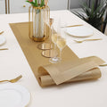 Golden Stripes Design Rectangular Table Runner 12x56inch HZ BEDDING