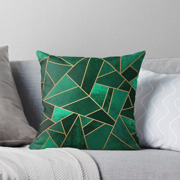 Green Diamond Printed Cushion Cover – 16x16 HZ BEDDING