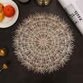 2/4/6/8 Set TIED RIBBONS Golden Vinyl Metallic Flower Table Mats HZ BEDDING