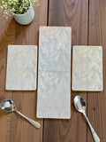 3-Piece Golden Vinyl Table Mat & Runner Set – Waterproof Decorative Dining Table HZ BEDDING