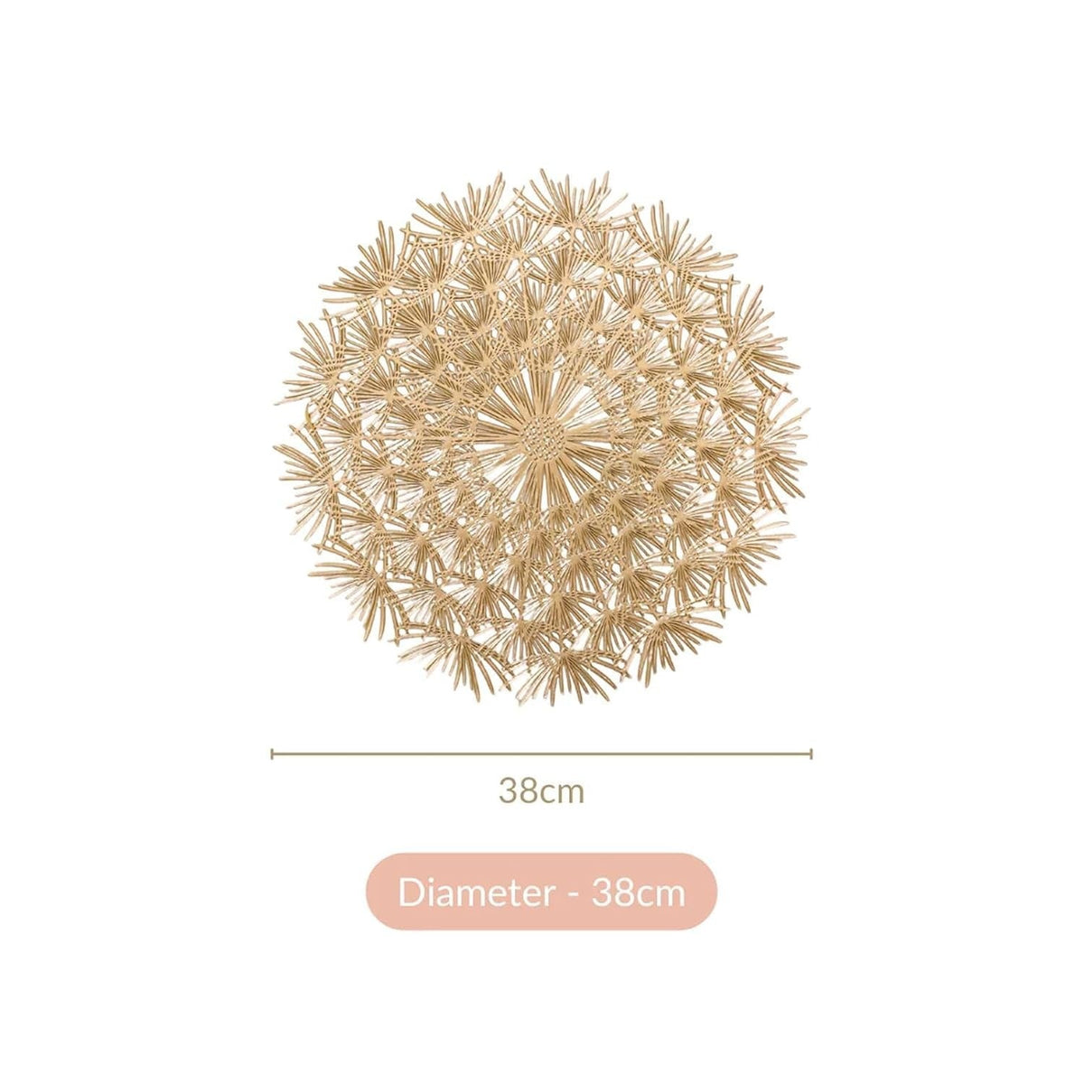 2/4/6/8 Set TIED RIBBONS Golden Vinyl Metallic Flower Table Mats HZ BEDDING
