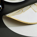 2/4/6/8 Set Banana Leaf  Golden Vinyl Metallic Flower Table Mats HZ BEDDING
