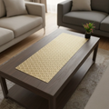 3-Piece Golden Vinyl Table Mat & Runner Set – Waterproof Decorative Dining Table Set HZ BEDDING