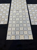3-Piece Golden Vinyl Table Mat & Runner Set – Waterproof Decorative Dining Table Set HZ BEDDING