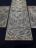 3-Piece Golden Vinyl Table Mat & Runner Set – Waterproof Decorative Dining Table Set HZ BEDDING