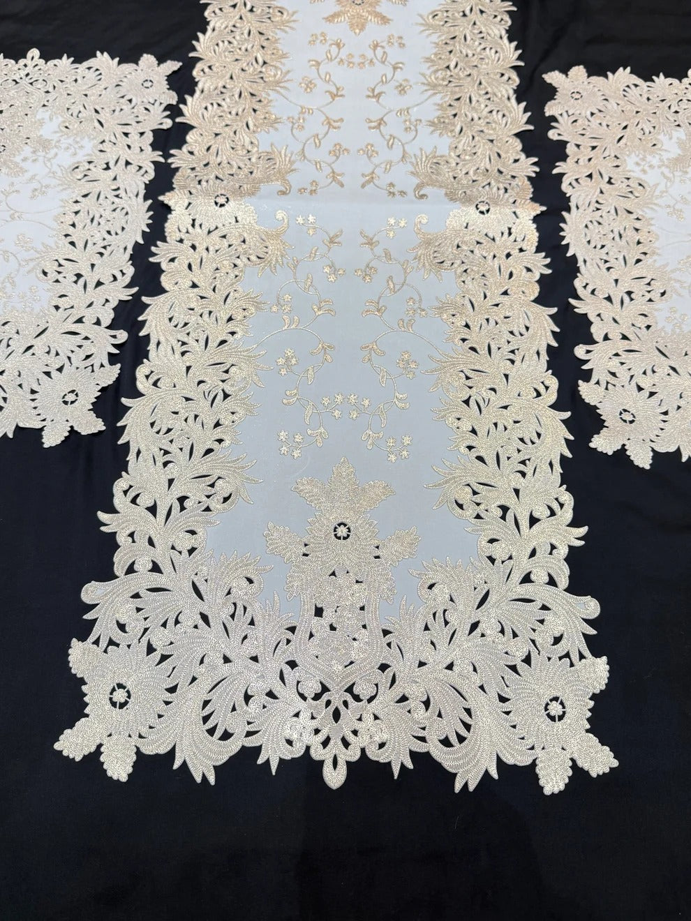 3-Piece Golden Vinyl Table Mat & Runner Set – Waterproof Decorative Dining Table HZ BEDDING