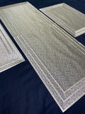 3-Piece Golden Vinyl Table Mat & Runner Set – Waterproof Decorative Dining Table Set HZ BEDDING