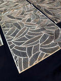 3-Piece Golden Vinyl Table Mat & Runner Set – Waterproof Decorative Dining Table Set HZ BEDDING