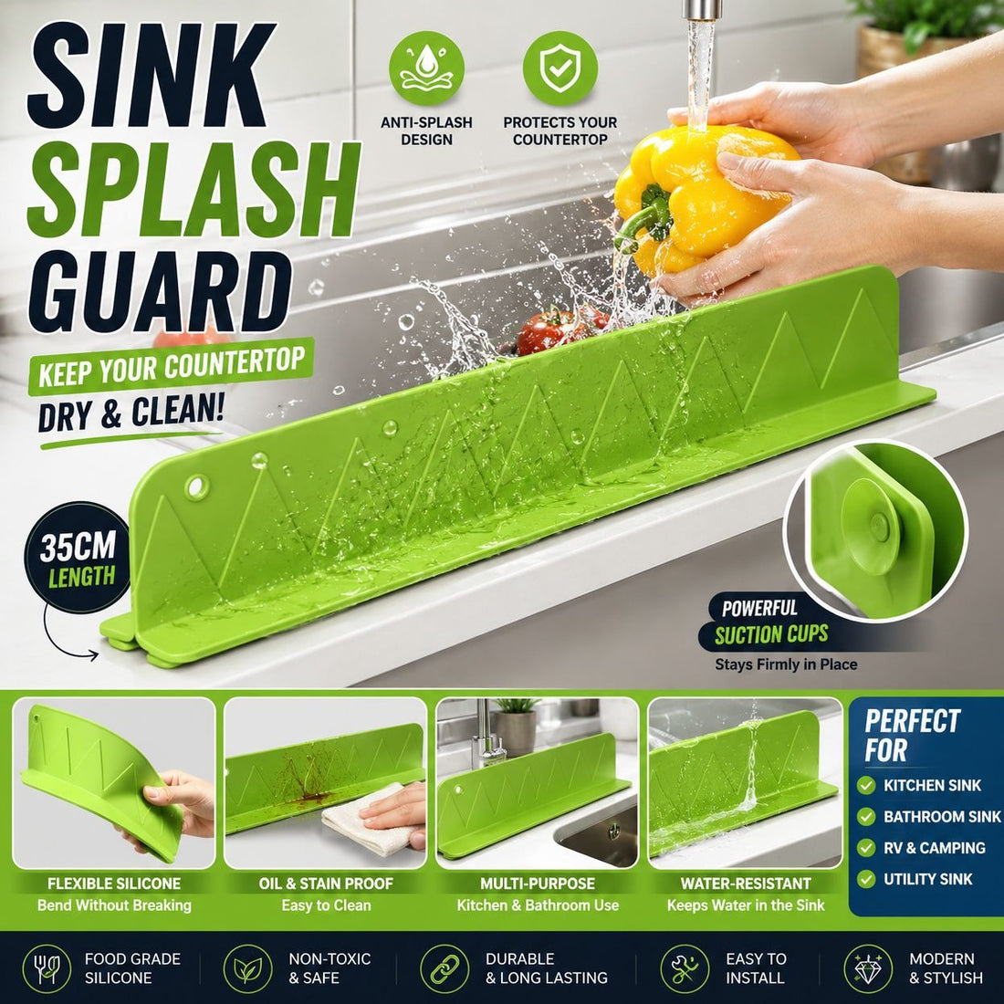 Slicone Sink Splash Guard HZ BEDDING