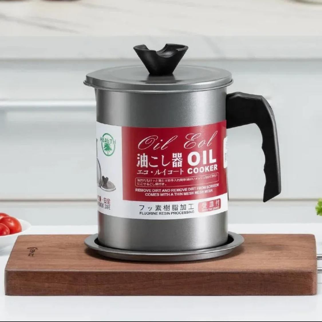 Oil Filter Pot Oil Strainer Pot Stainless Steel Grease Strainer Oil Storage Pot Oil Container HZ BEDDING