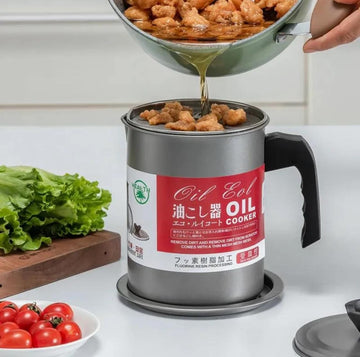 Oil Filter Pot Oil Strainer Pot Stainless Steel Grease Strainer Oil Storage Pot Oil Container HZ BEDDING