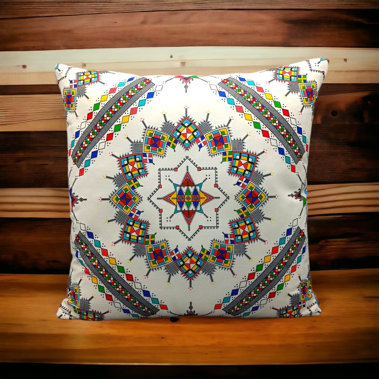 Colorful Geometric Cushion Cover – 16x16 Inch Modern Decorative HZ BEDDING