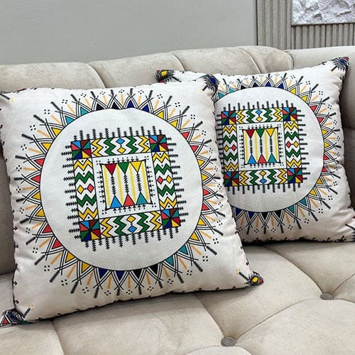 Colorful Geometric Cushion Cover – 16x16 Inch Modern Decorative HZ BEDDING