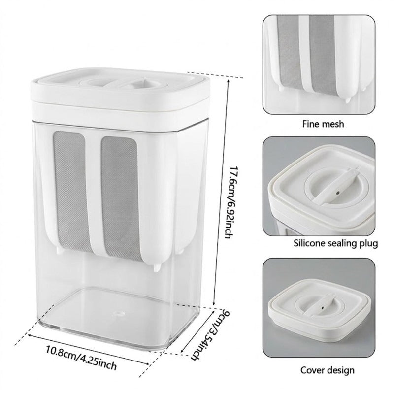 Greek Yogurt Strainer 1100ML Fine Mesh Filter with Lid Multi Functional Homemade Yogurt Maker Food HZ BEDDING