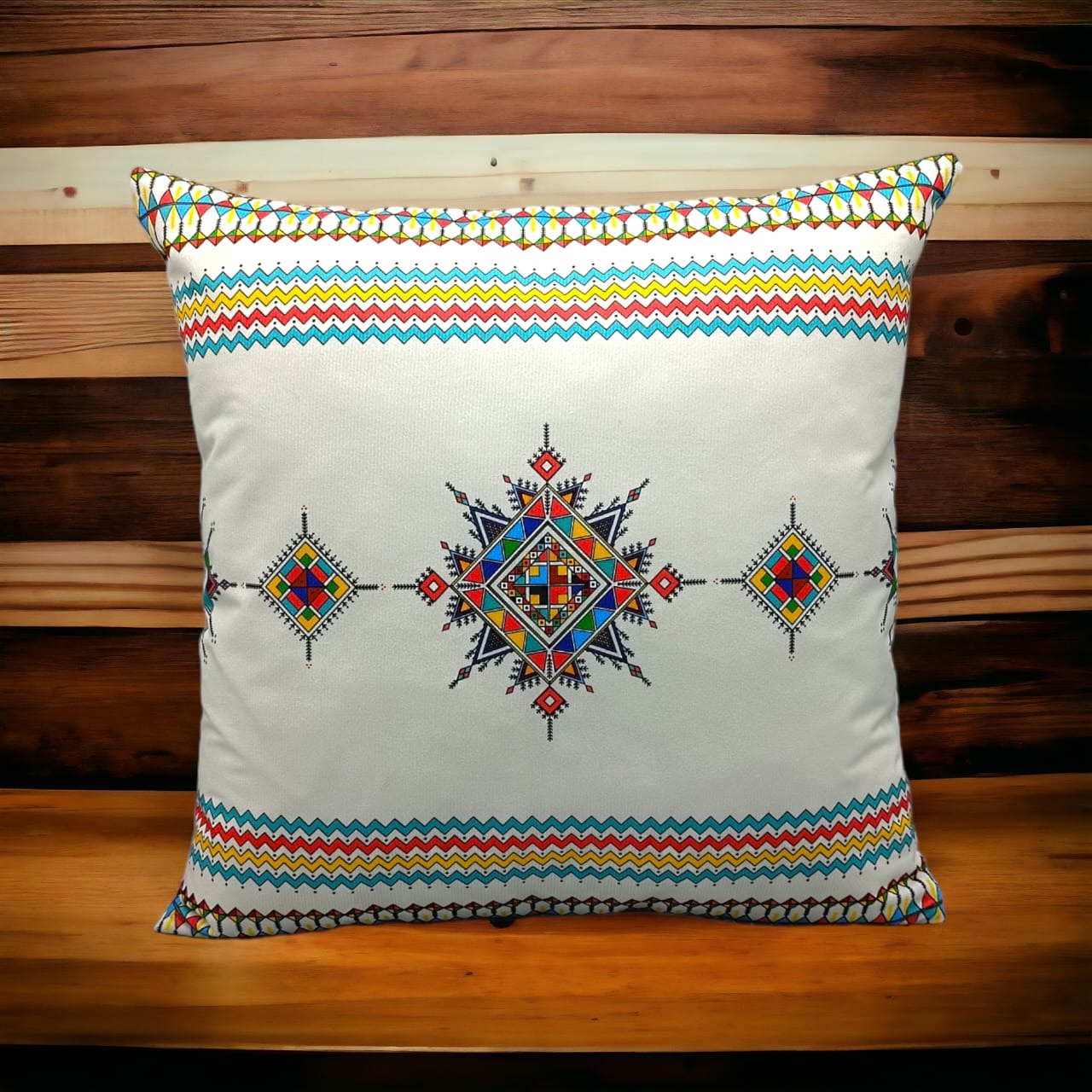 Colorful Geometric Cushion Cover – 16x16 Inch Modern Decorative HZ BEDDING