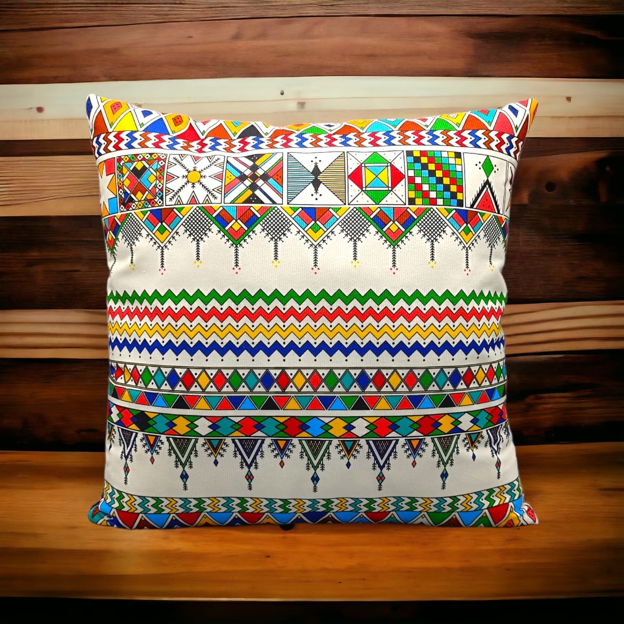 Colorful Geometric Cushion Cover – 16x16 Inch Modern Decorative HZ BEDDING