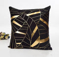 Black and Gold Velvet Cushion Covers –  Soft Decorative Throw Pillow Cases, 16x16 inch for Sofa, Bed, Car, Living Room Black and Gold Velvet Cushion Covers – Soft Decorative Throw Pillow Cases, 16x16 inch HZ BEDDING