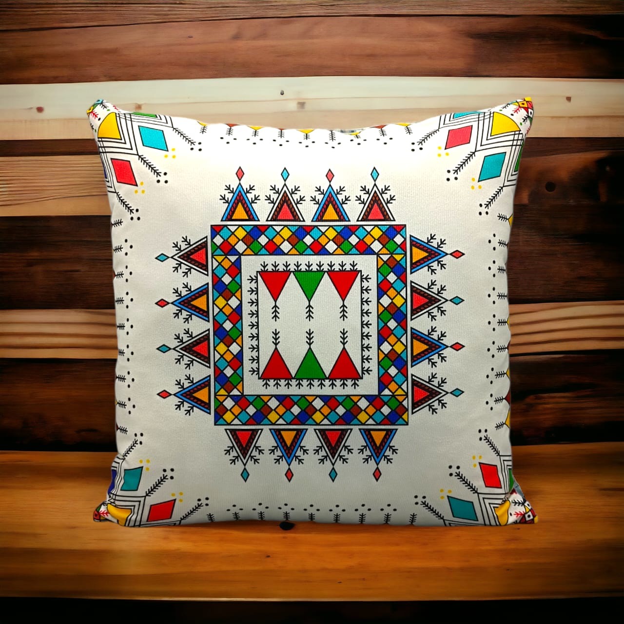 Colorful Geometric Cushion Cover – 16x16 Inch Modern Decorative HZ BEDDING