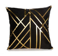 Black and Gold Velvet Cushion Covers –  Soft Decorative Throw Pillow Cases, 16x16 inch for Sofa, Bed, Car, Living Room Black and Gold Velvet Cushion Covers – Soft Decorative Throw Pillow Cases, 16x16 inch HZ BEDDING