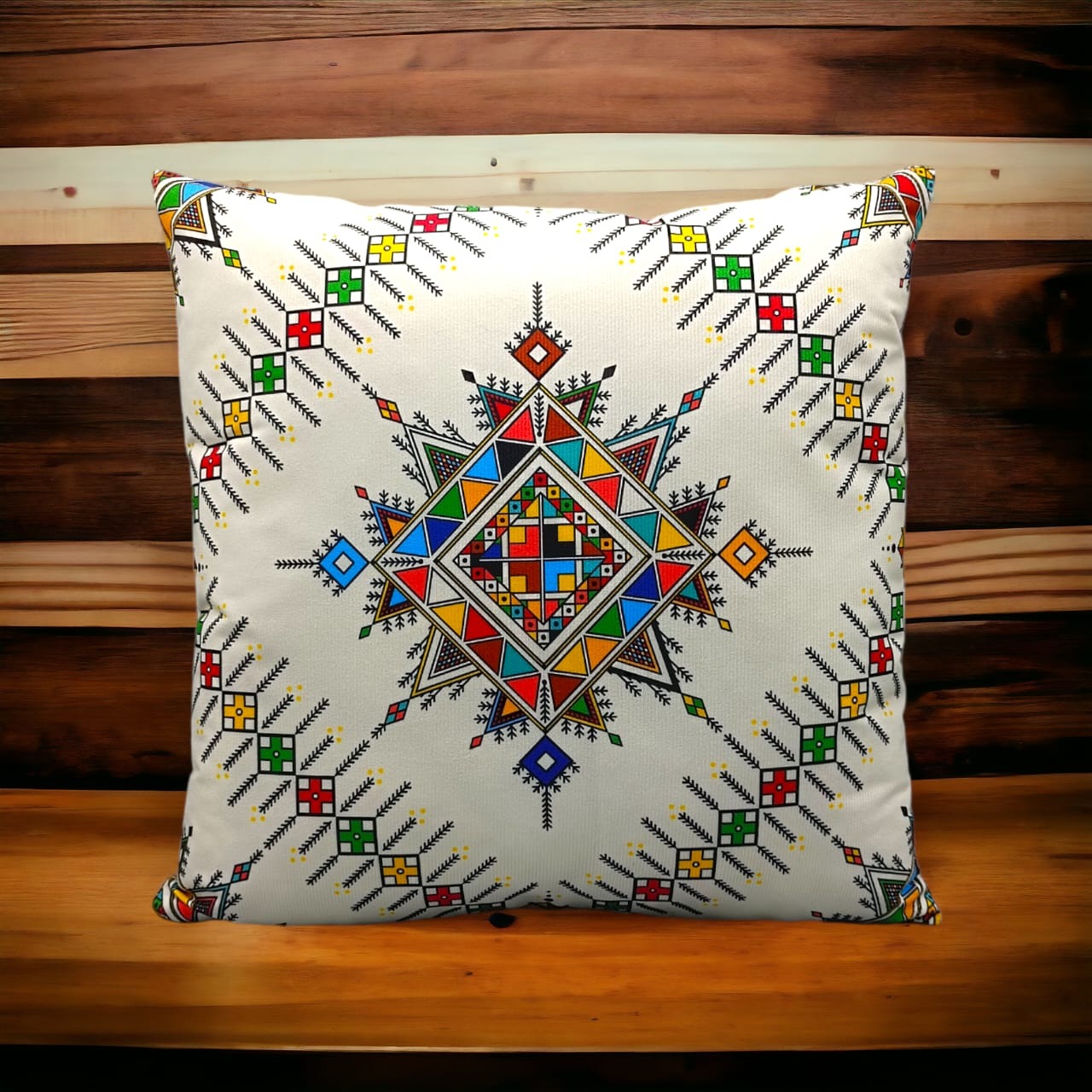 Colorful Geometric Cushion Cover – 16x16 Inch Modern Decorative HZ BEDDING