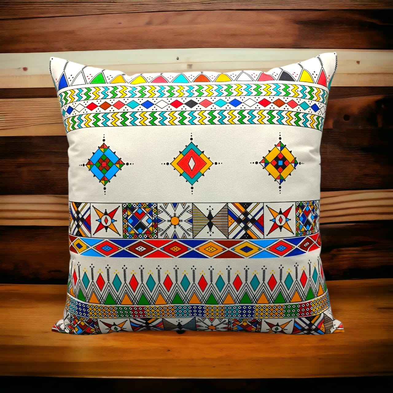 Colorful Geometric Cushion Cover – 16x16 Inch Modern Decorative HZ BEDDING