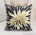 Black and Gold Velvet Cushion Covers –  Soft Decorative Throw Pillow Cases, 16x16 inch for Sofa, Bed, Car, Living Room Black and Gold Velvet Cushion Covers – Soft Decorative Throw Pillow Cases, 16x16 inch HZ BEDDING