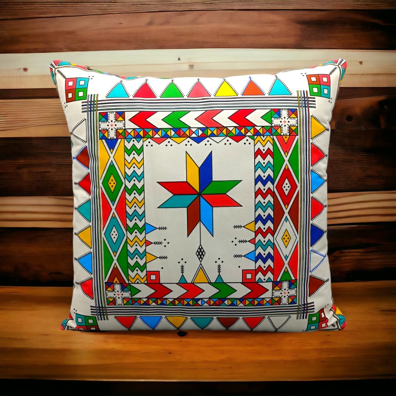 Colorful Geometric Cushion Cover – 16x16 Inch Modern Decorative HZ BEDDING