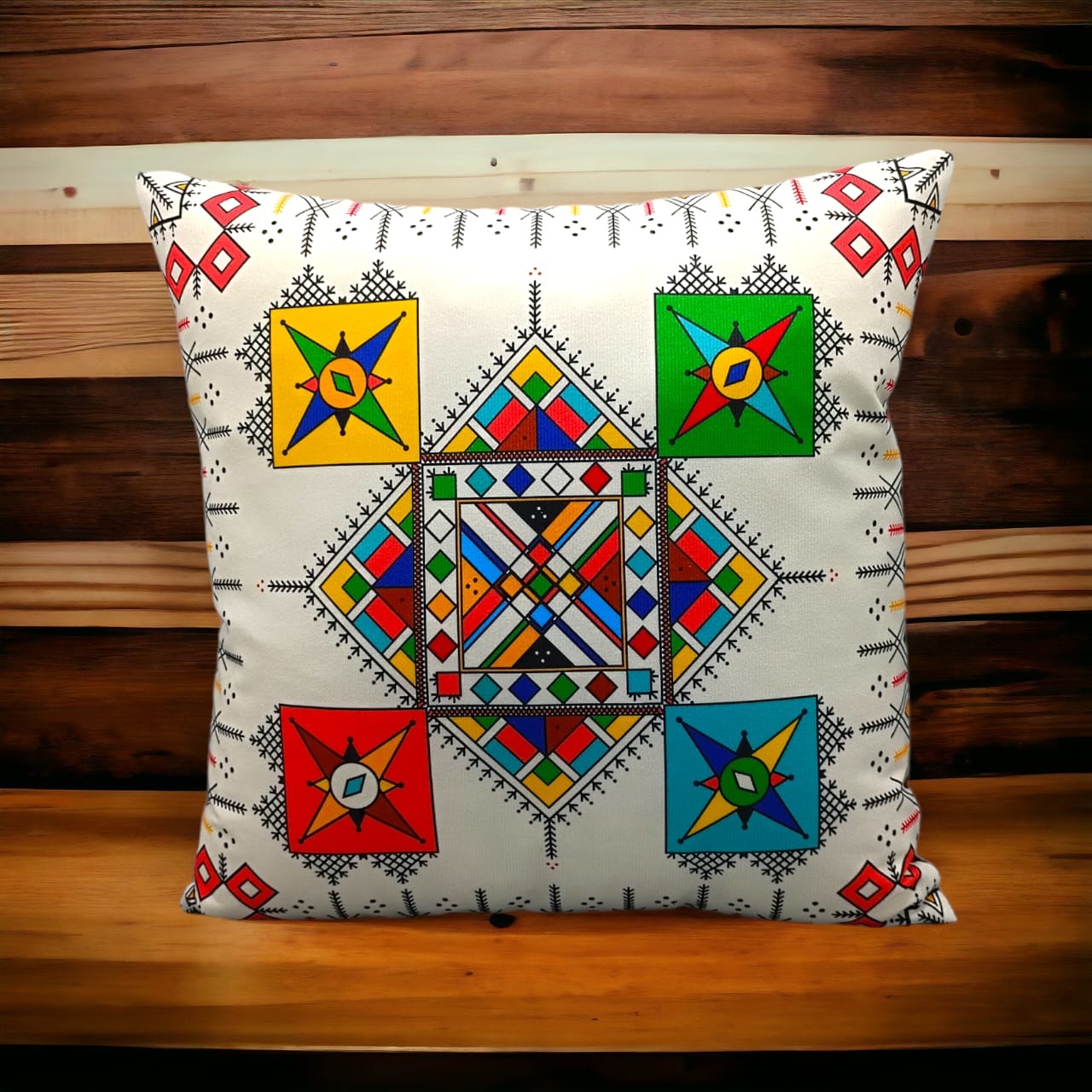 Colorful Geometric Cushion Cover – 16x16 Inch Modern Decorative HZ BEDDING