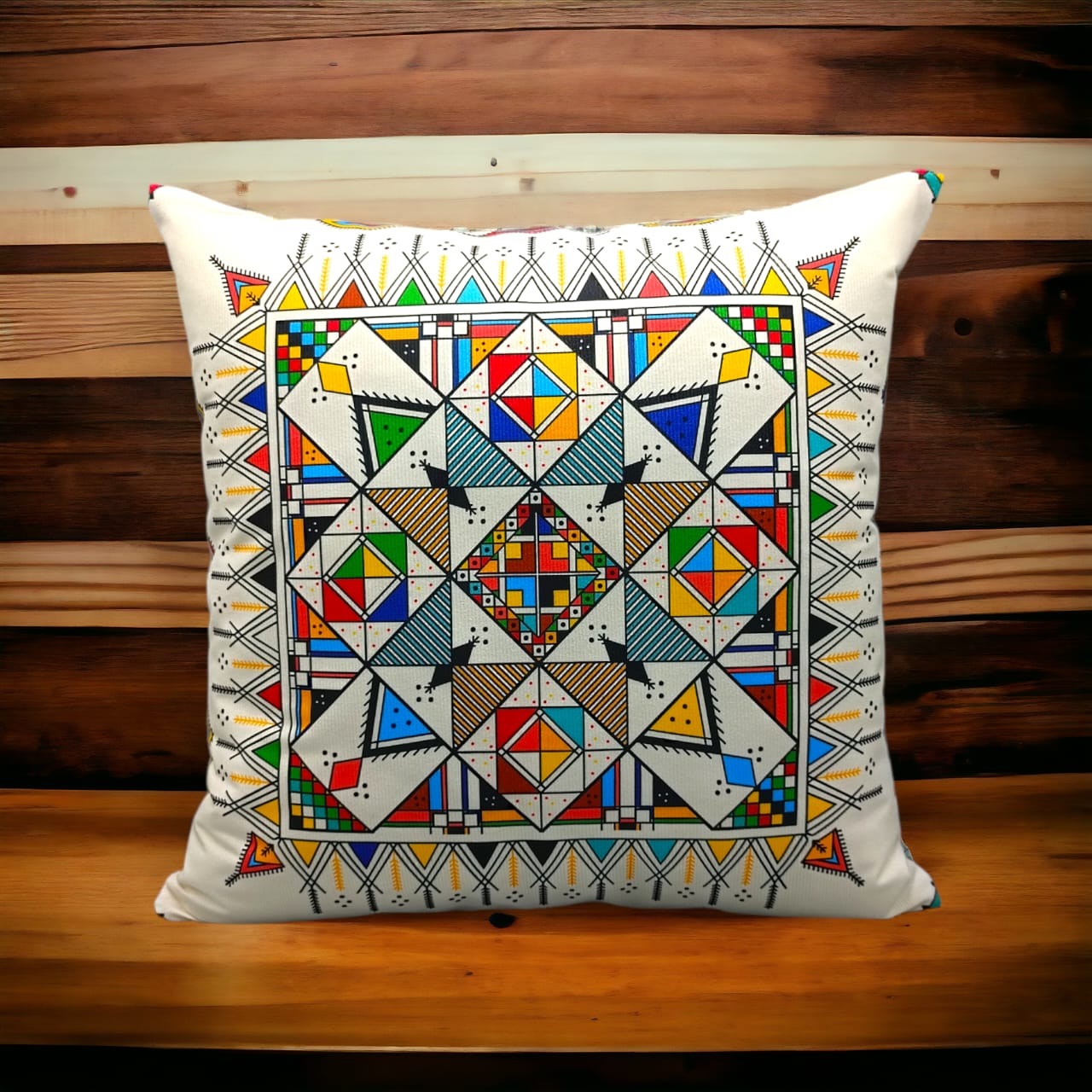 Colorful Geometric Cushion Cover – 16x16 Inch Modern Decorative HZ BEDDING