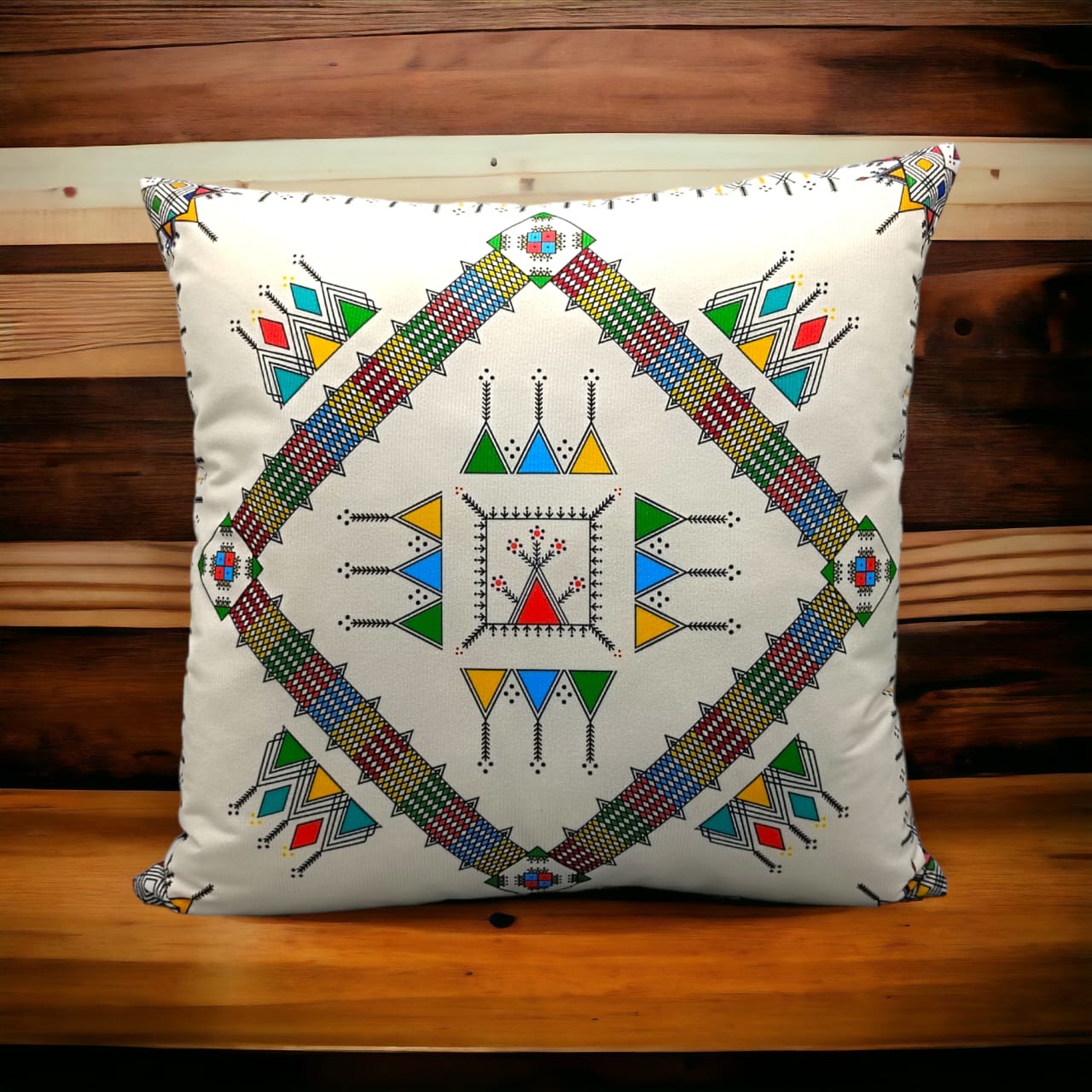 Colorful Geometric Cushion Cover – 16x16 Inch Modern Decorative HZ BEDDING