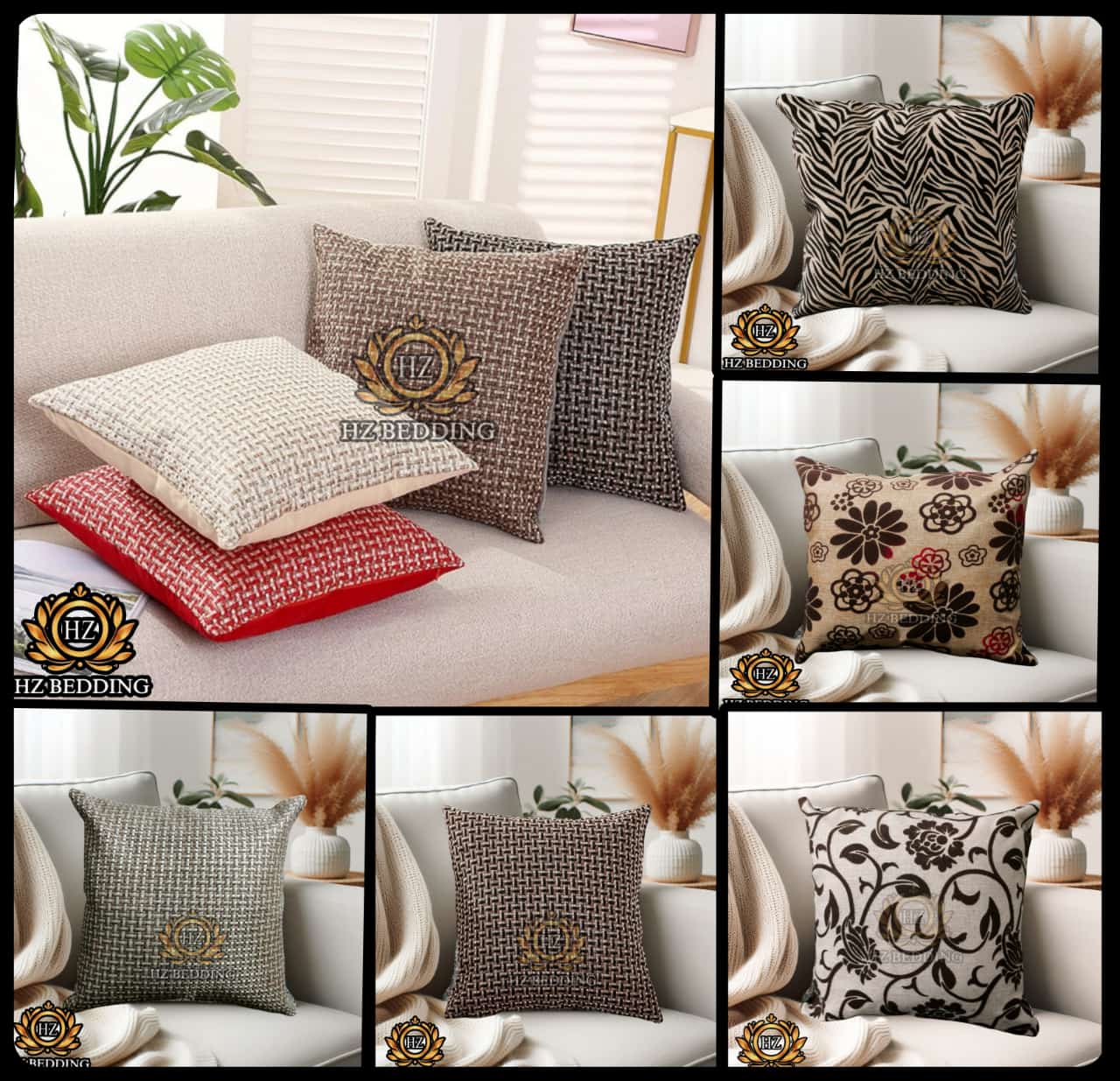 Jacquard Cushion Cover 15x15 inch HZ BEDDING