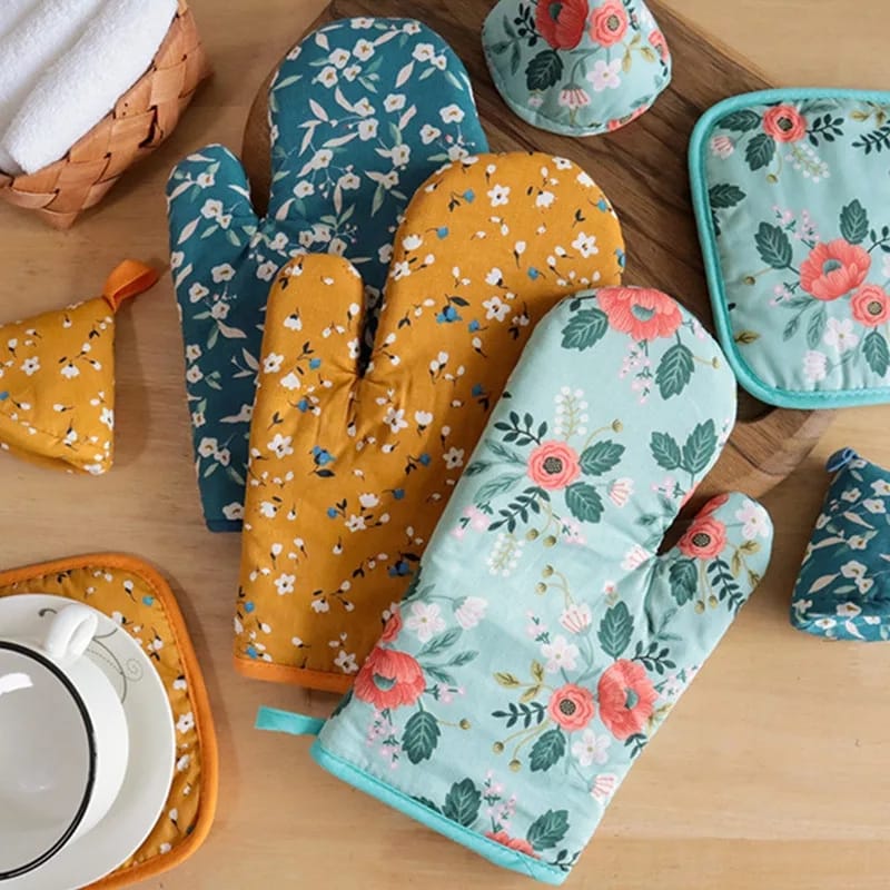 Kitchen Gloves and Pot Holders 2 Pcs Set HZ BEDDING