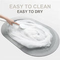Marble Design Oval Absorbent Antislip Door Mat HZ BEDDING
