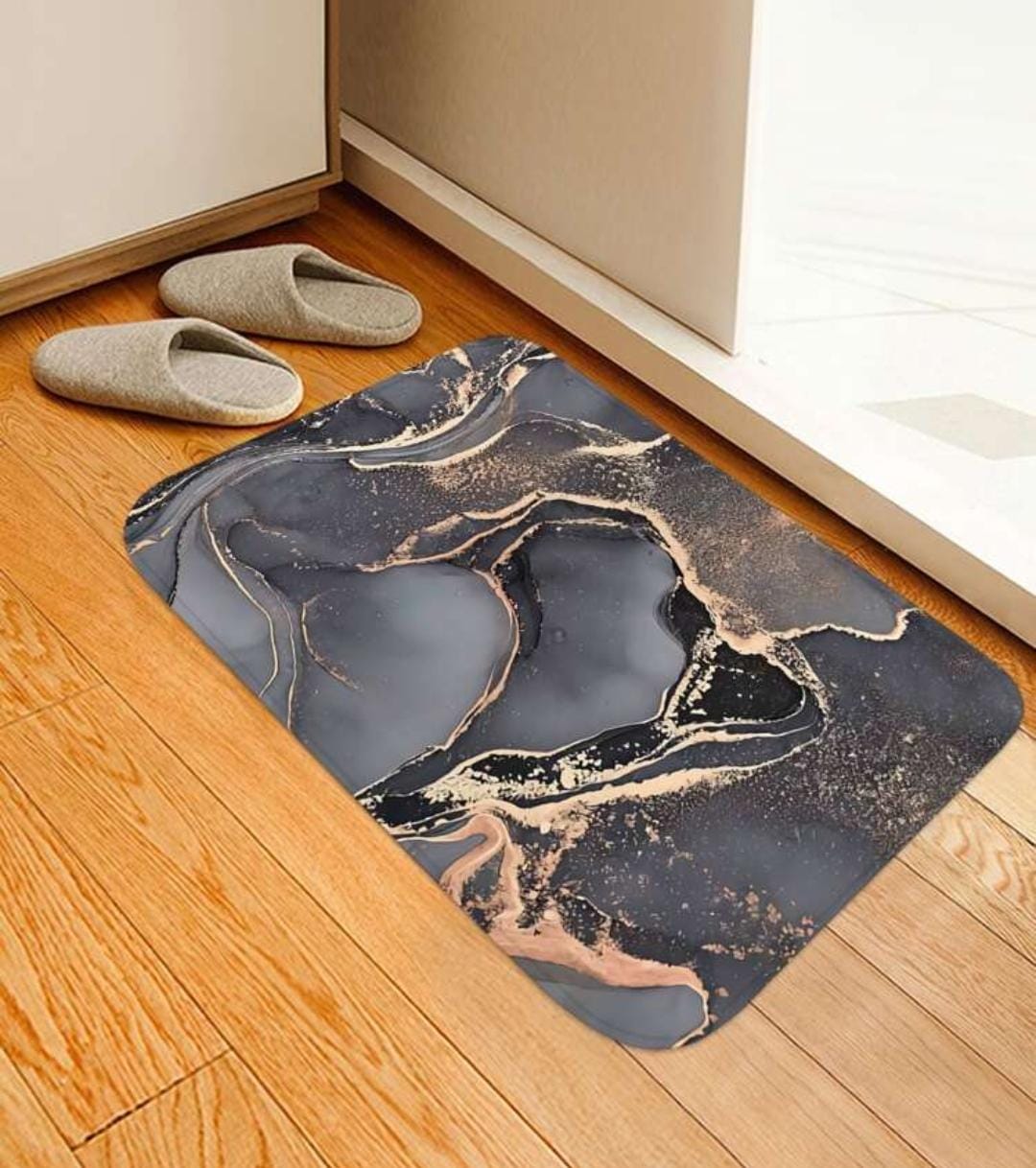 Marble Design Rectangler Absorbent Antislip Door Mat HZ BEDDING